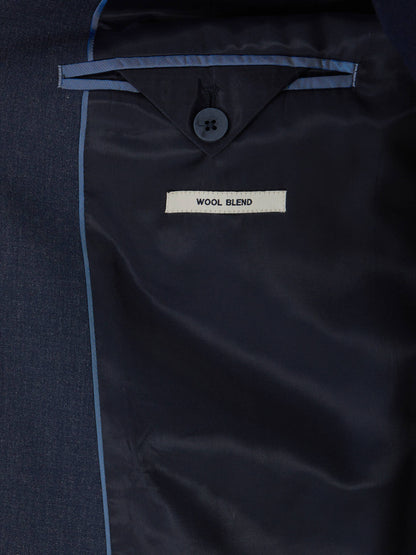Marineblauer Micro Modern Fit Anzug aus Wollmischung