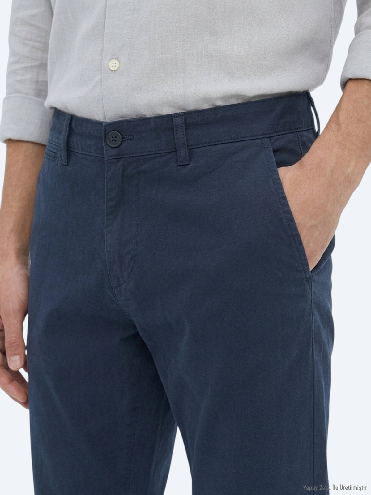Navy Blaue Velours Sporthose, Slim Fit