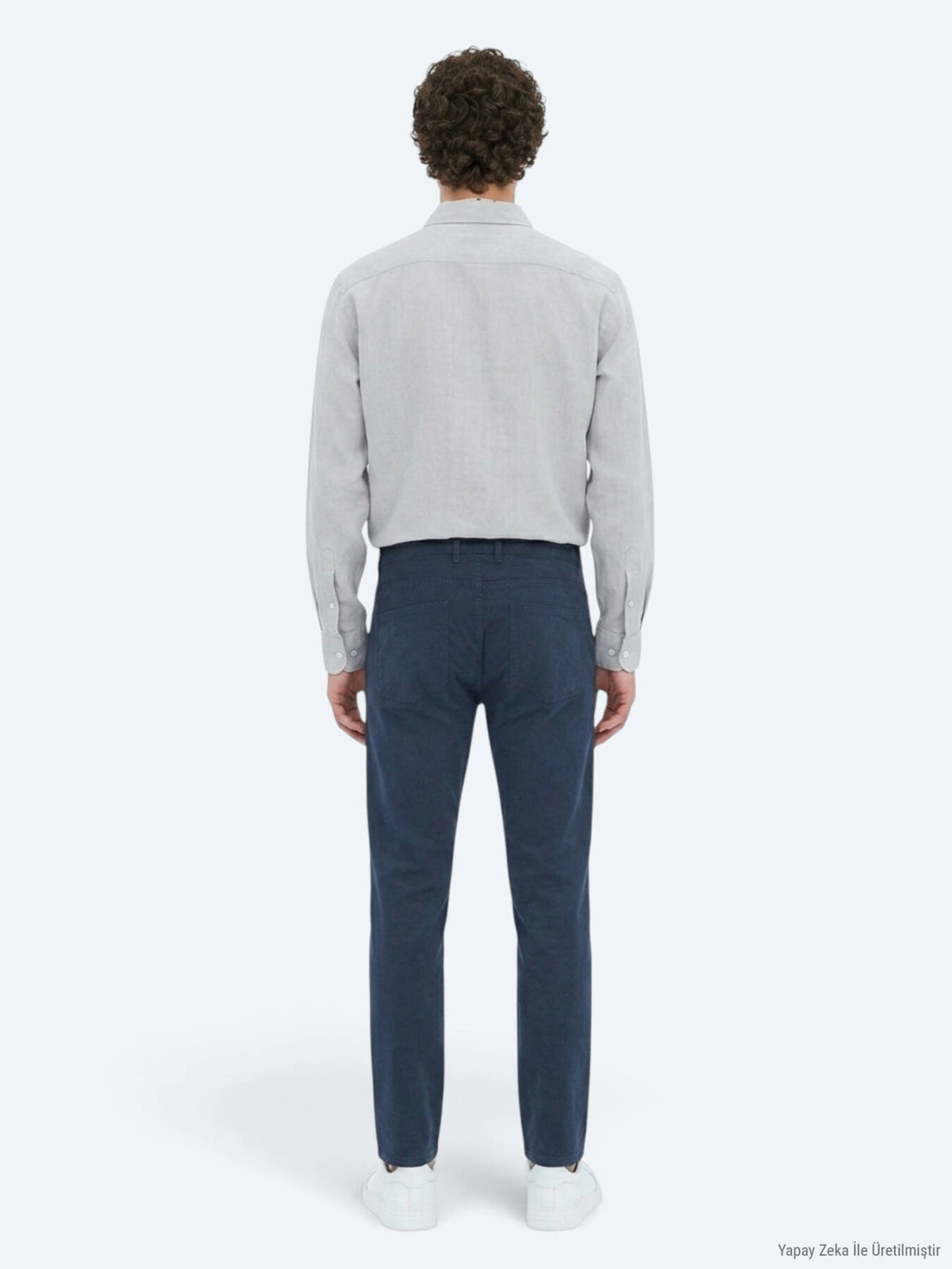 Navy Blaue Velours Sporthose, Slim Fit