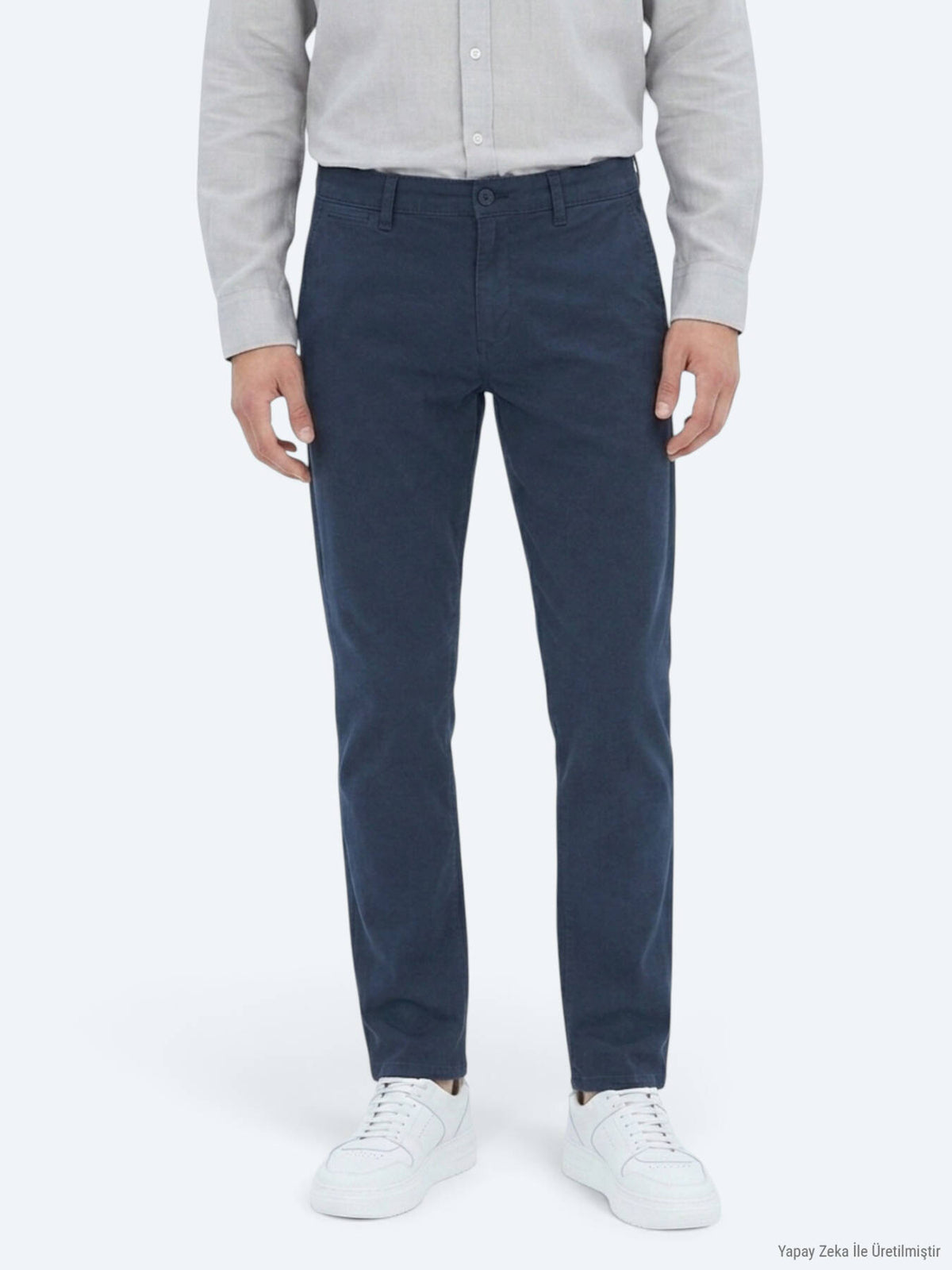 Navy Blaue Velours Sporthose, Slim Fit