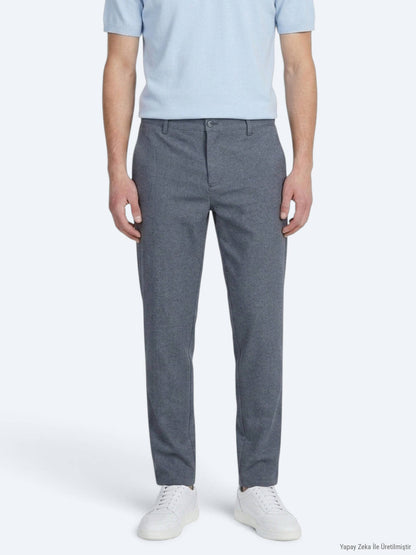 Marineblaue Regular Fit Casual Baumwollhose