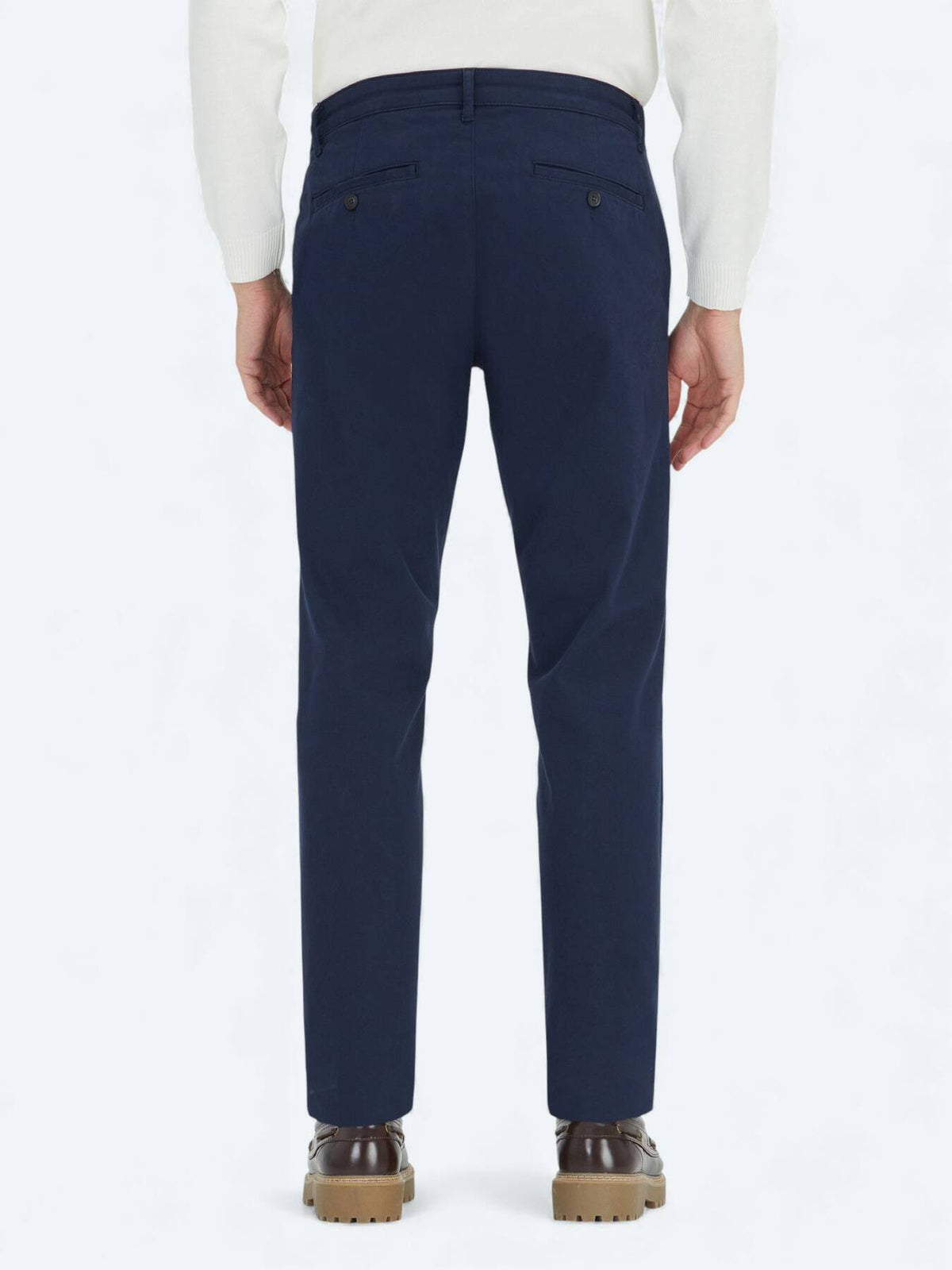 Marineblaue Regular Fit Casual Baumwollhose
