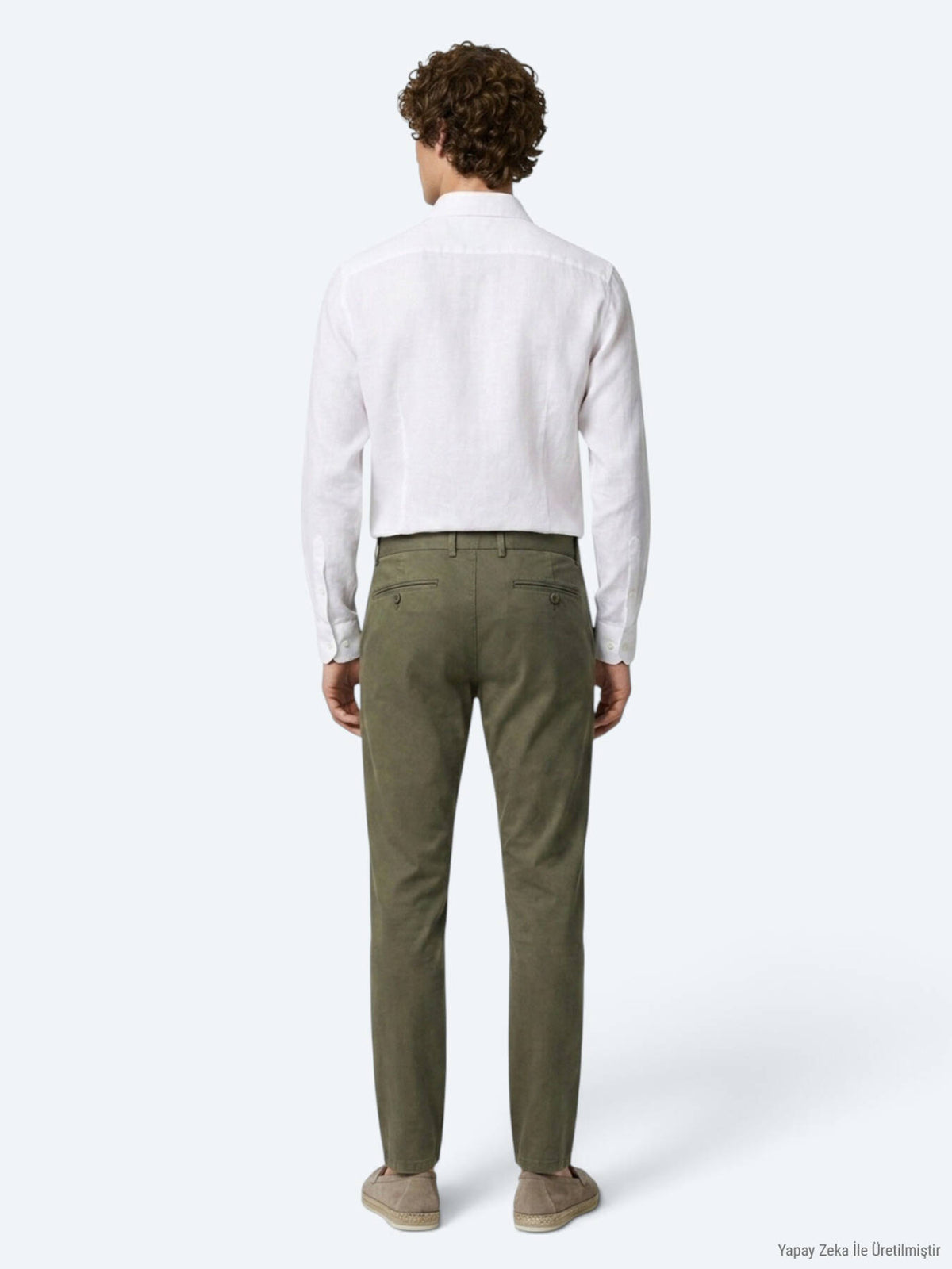 Helle grüne Velours Regular Fit Hose