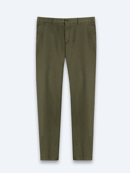 Helle grüne Velours Regular Fit Hose