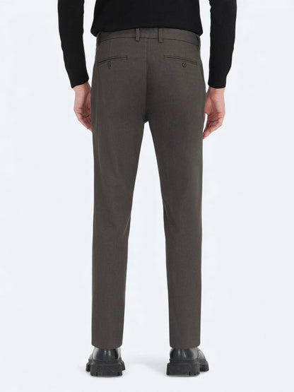 Khaki Regular Fit Casual Baumwollhose