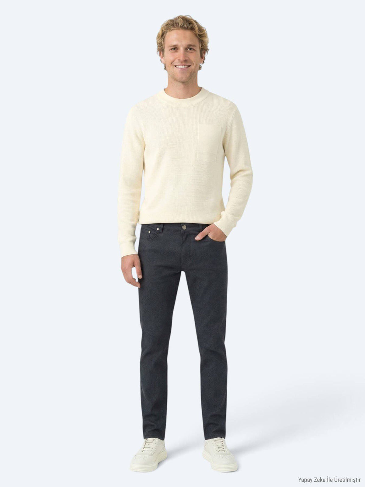 Schwarze Regular Fit Casual Baumwollhose