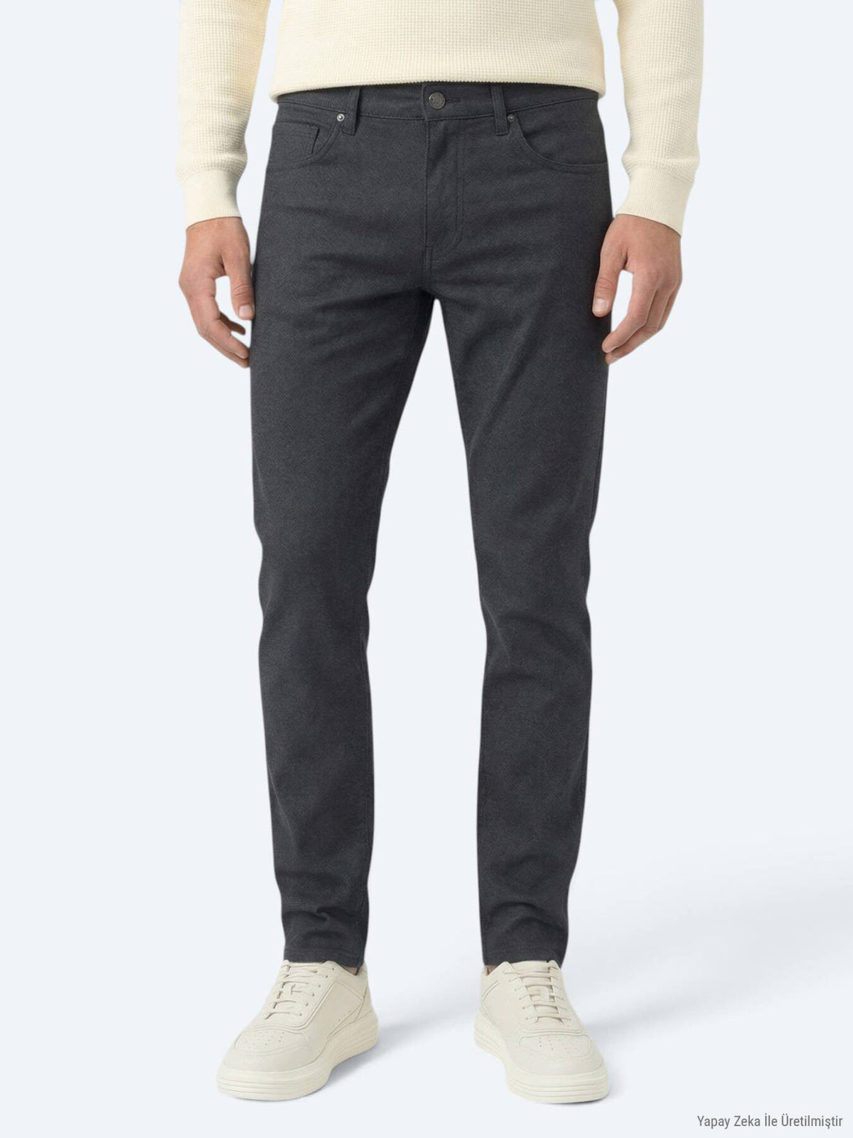 Schwarze Regular Fit Casual Baumwollhose