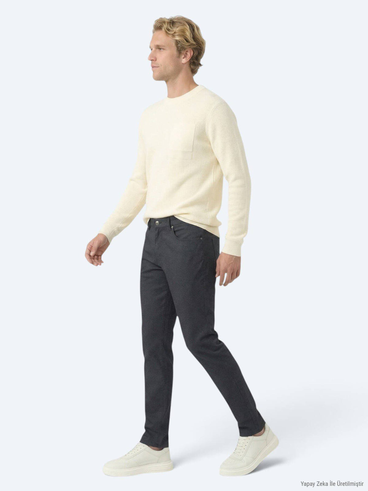 Schwarze Regular Fit Casual Baumwollhose