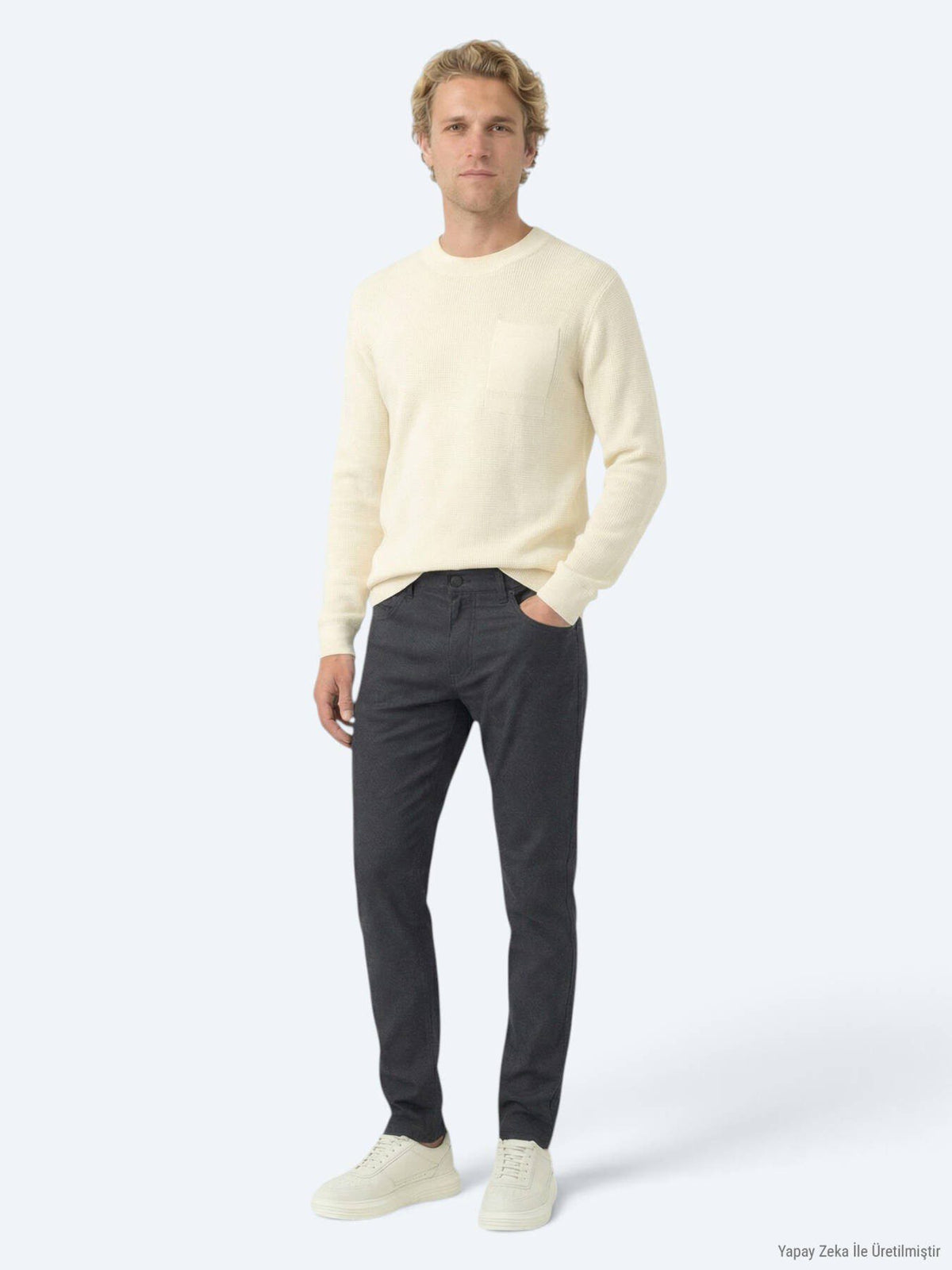 Schwarze Regular Fit Casual Baumwollhose