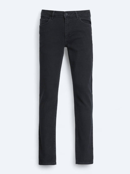 Schwarze Slim Fit Denim-Hose aus Baumwolle