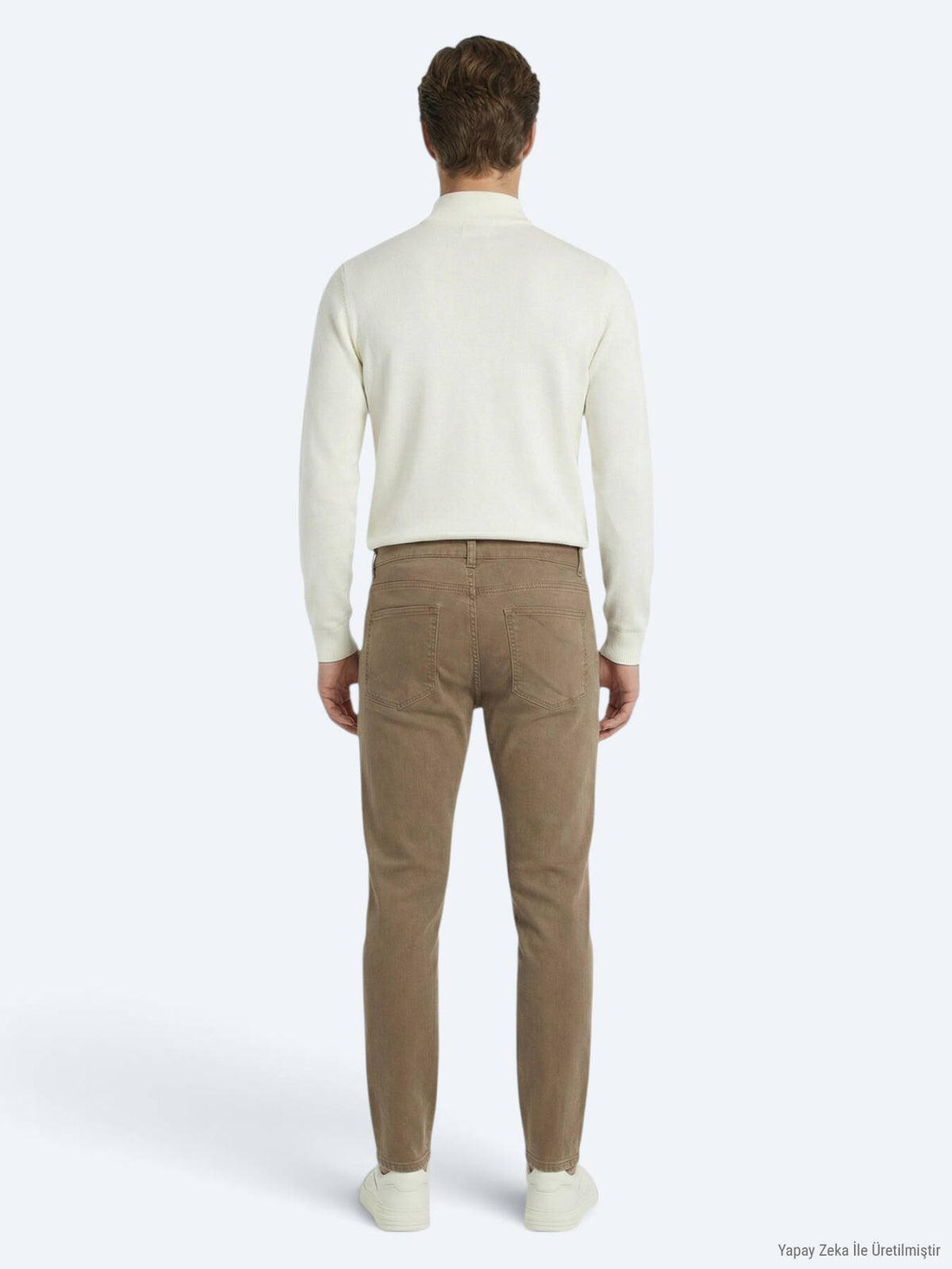 Senfgelbe, schmal geschnittene Jeans aus Baumwollmischgewebe