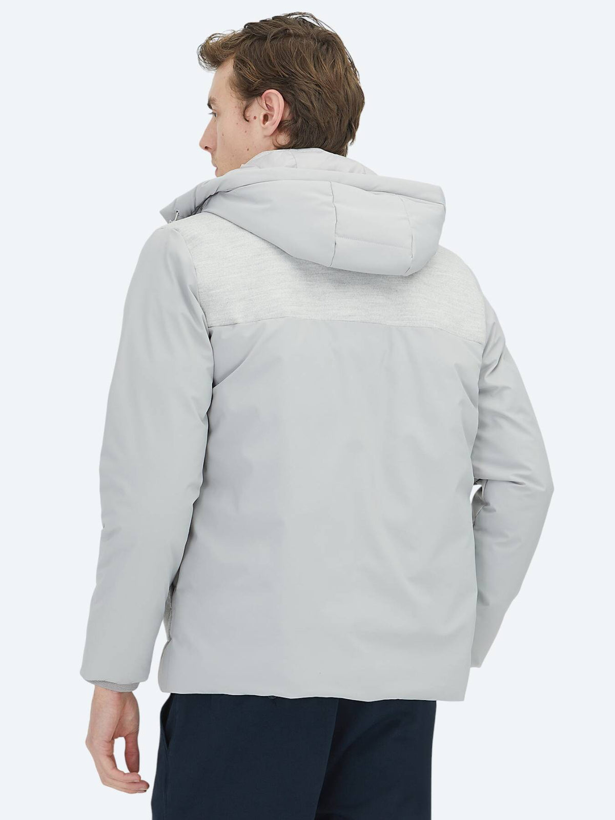 Hellgrauer Regular Fit Rollkragen Freizeitmantel
