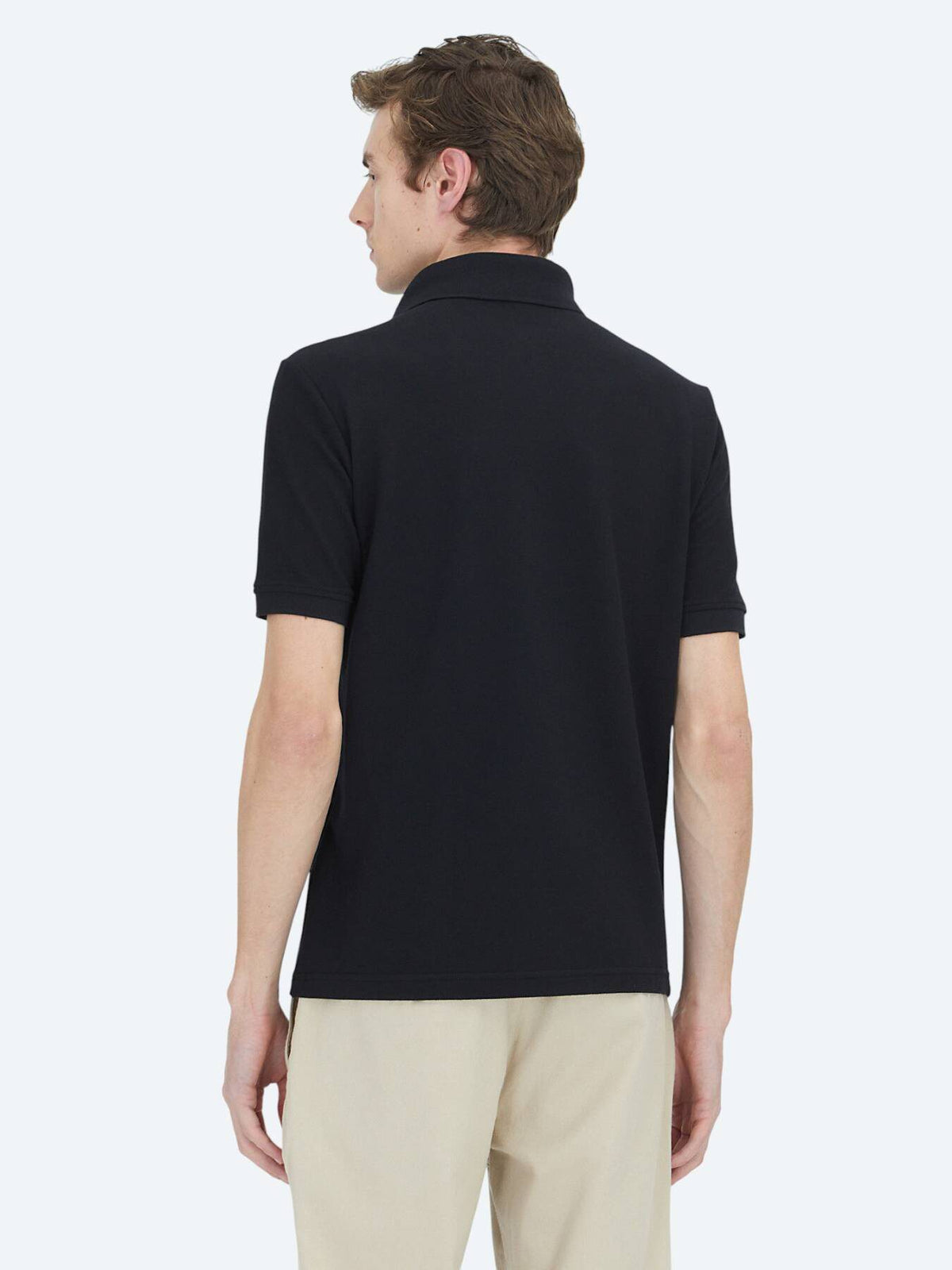 Schwarzes Polo-Shirt aus Baumwollmix