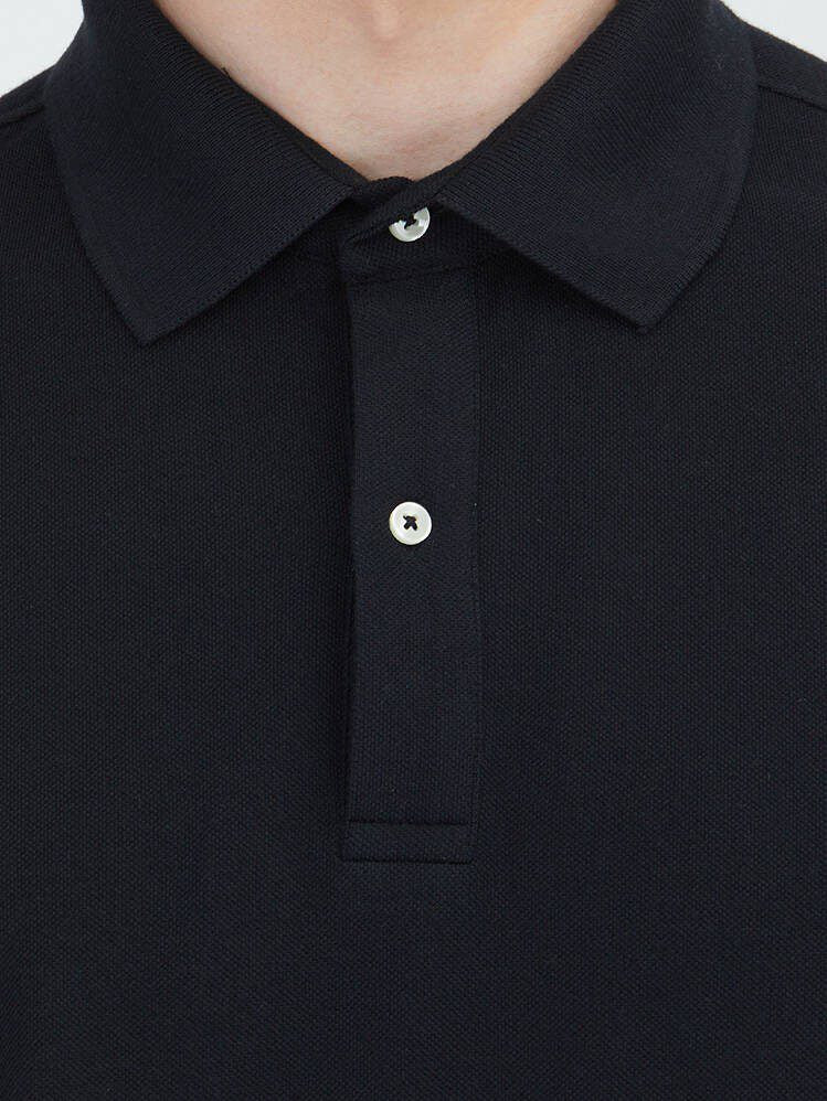 Schwarzes Polo-Shirt aus Baumwollmix