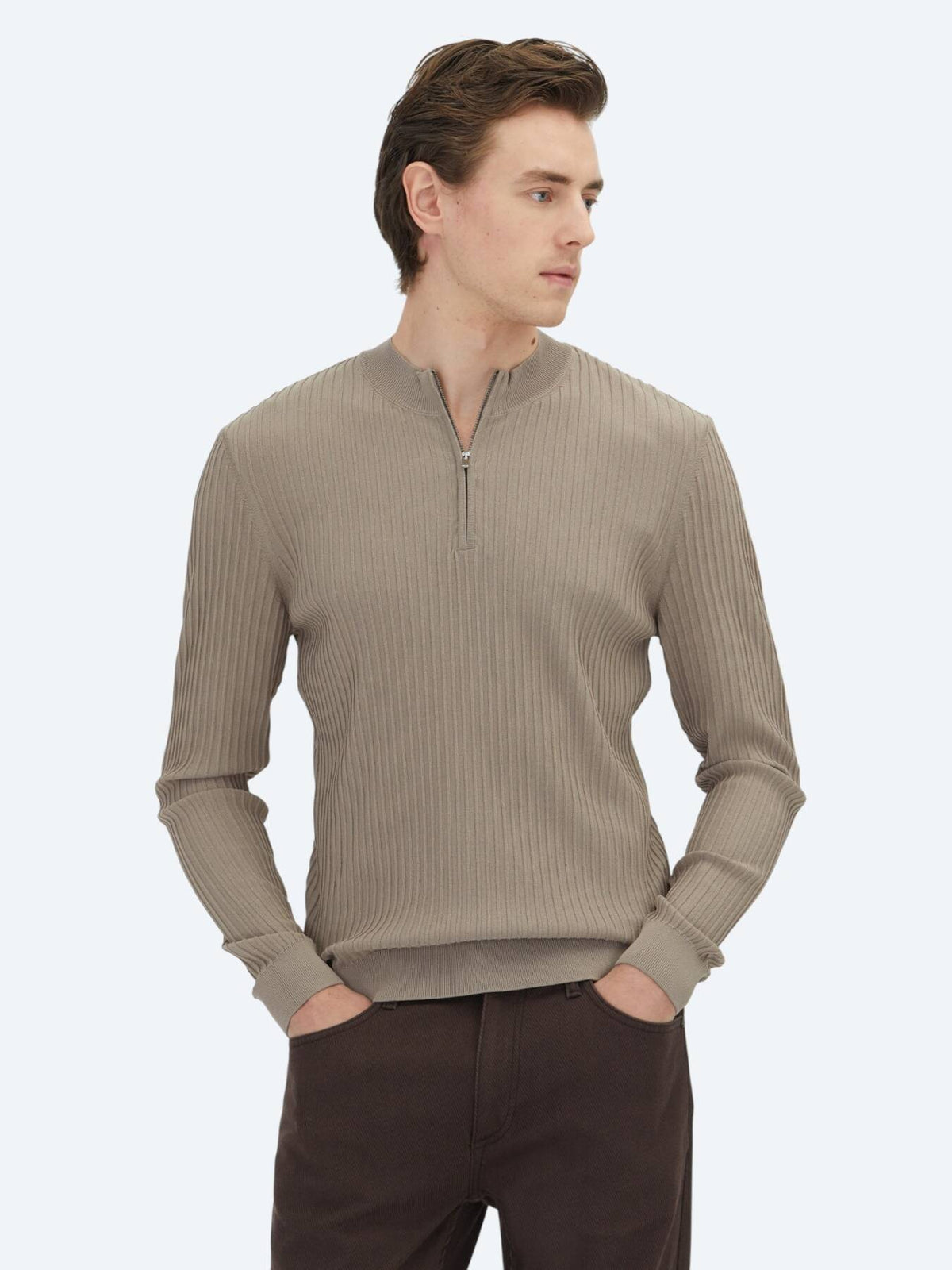 Sweatshirt aus hellem Nerz-Strickwaren