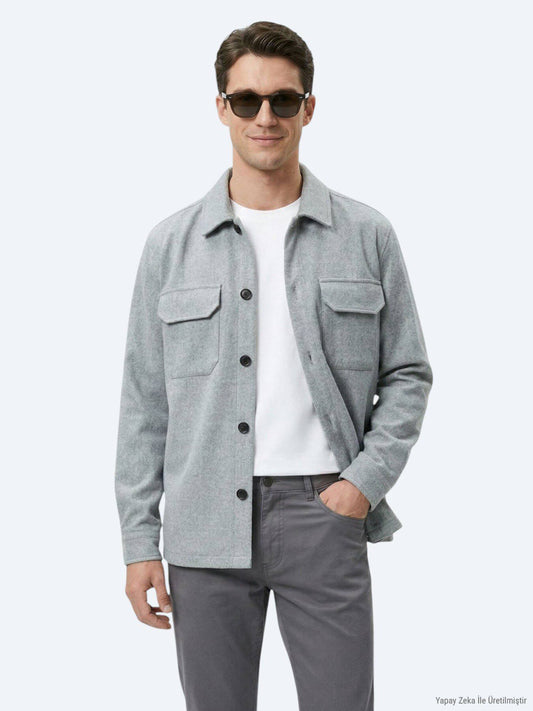 Grau Overshirt