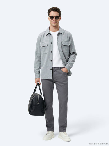 Grau Overshirt