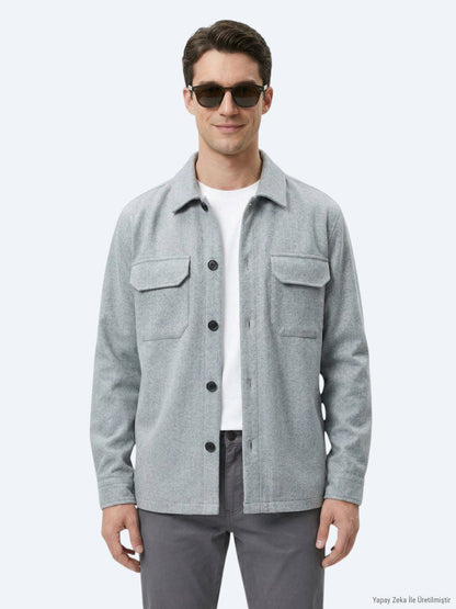 Grau Overshirt