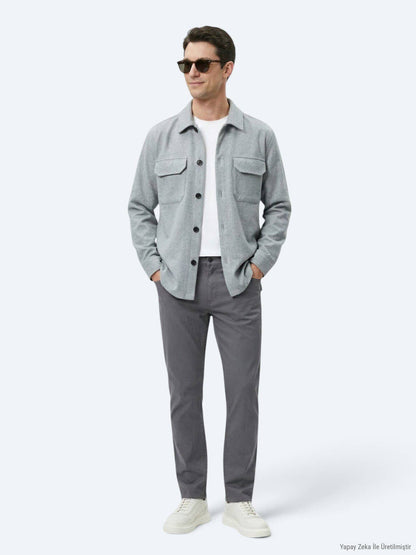 Grau Overshirt