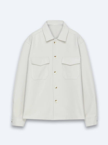 Beige Overshirt aus feinem Stoff
