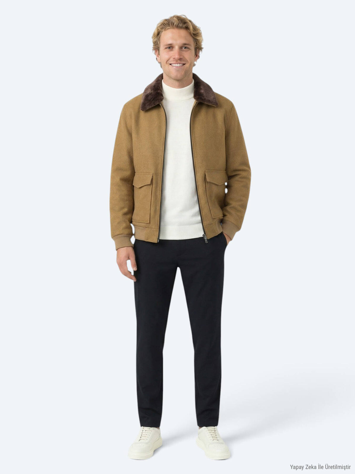 Buff Hemdkragen Freizeit Webjacke
