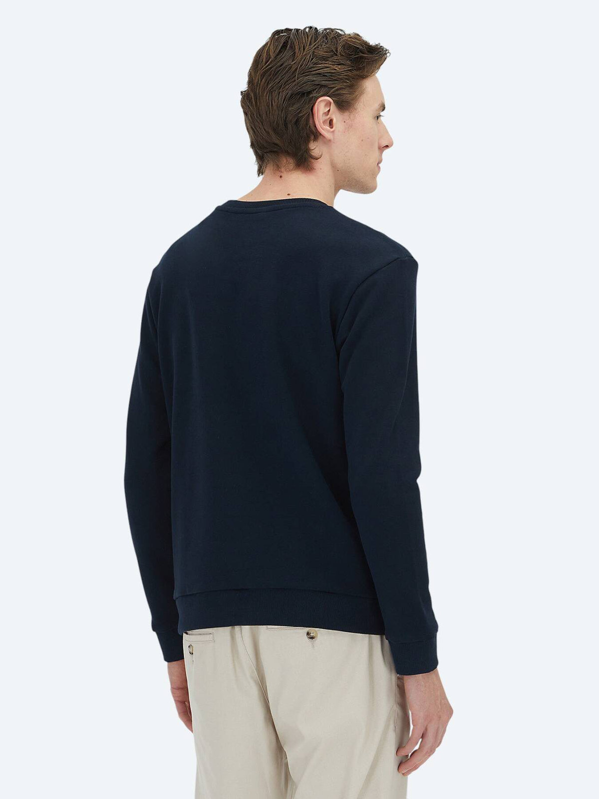 Marineblaues Sweatshirt mit Rundhalsausschnitt
