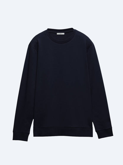 Marineblaues Sweatshirt mit Rundhalsausschnitt