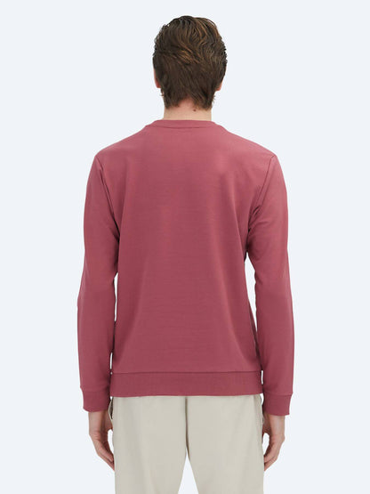 Sweatshirt mit Rundhalsausschnitt in Altrosa