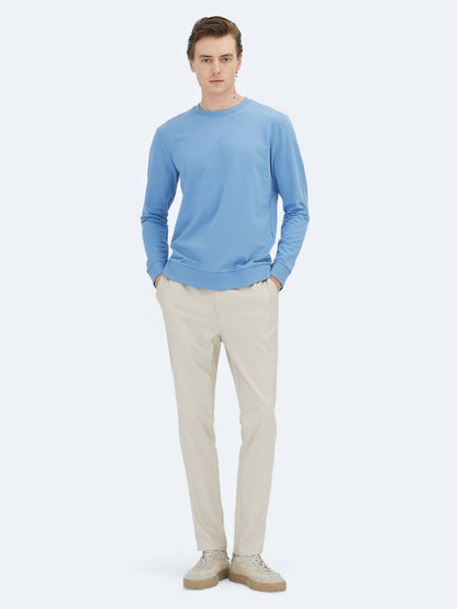 Blaues Sweatshirt mit Rundhalsausschnitt