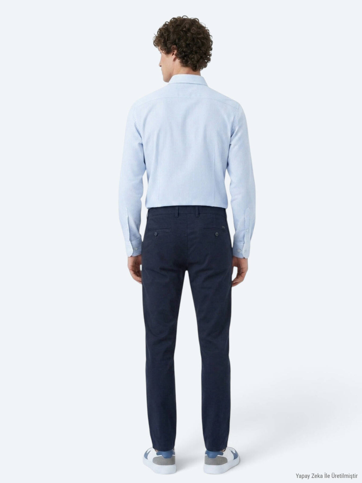 Marineblaue Freizeit-Hosen aus Baumwolle
