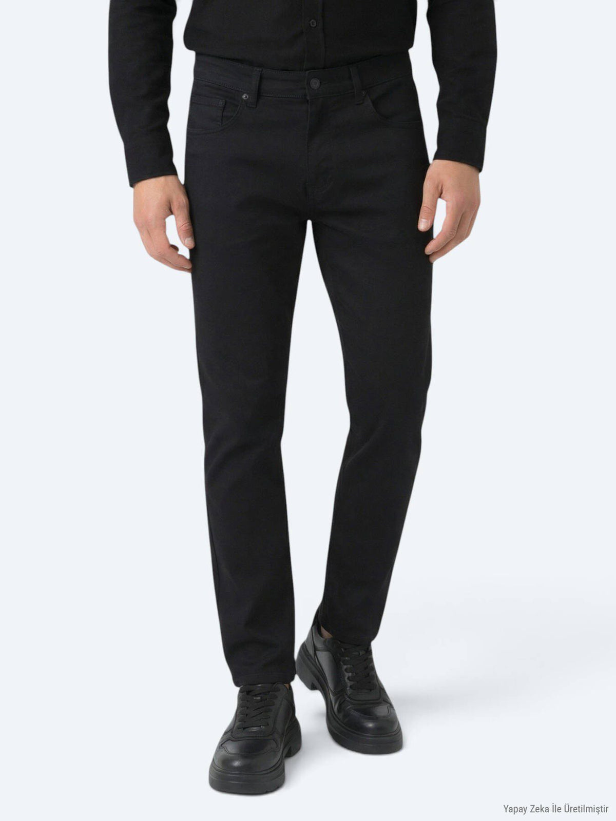 Schwarze Sporthose aus Baumwollmix