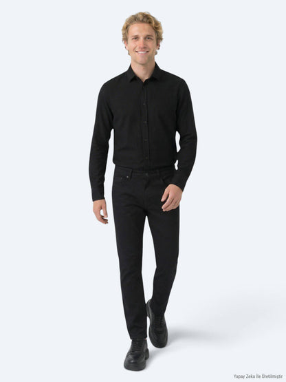 Schwarze Sporthose aus Baumwollmix