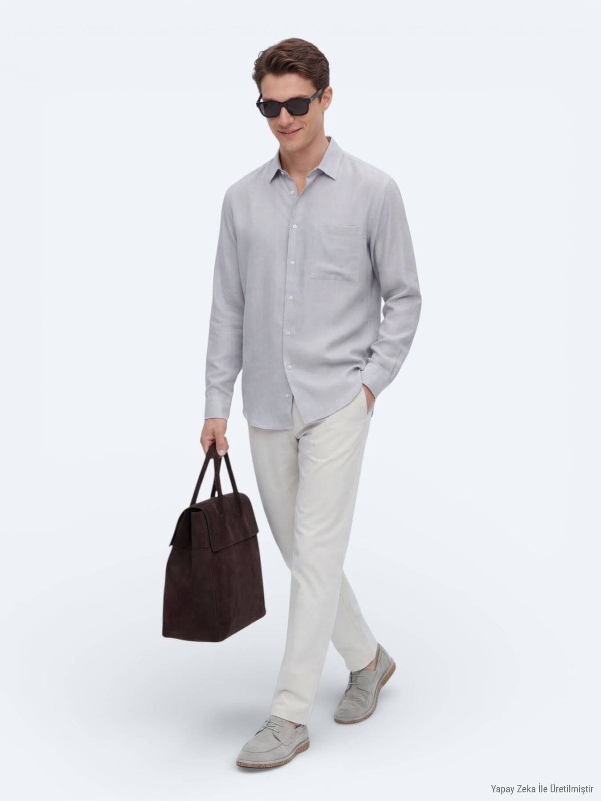 Graues Oversize Casual Hemd