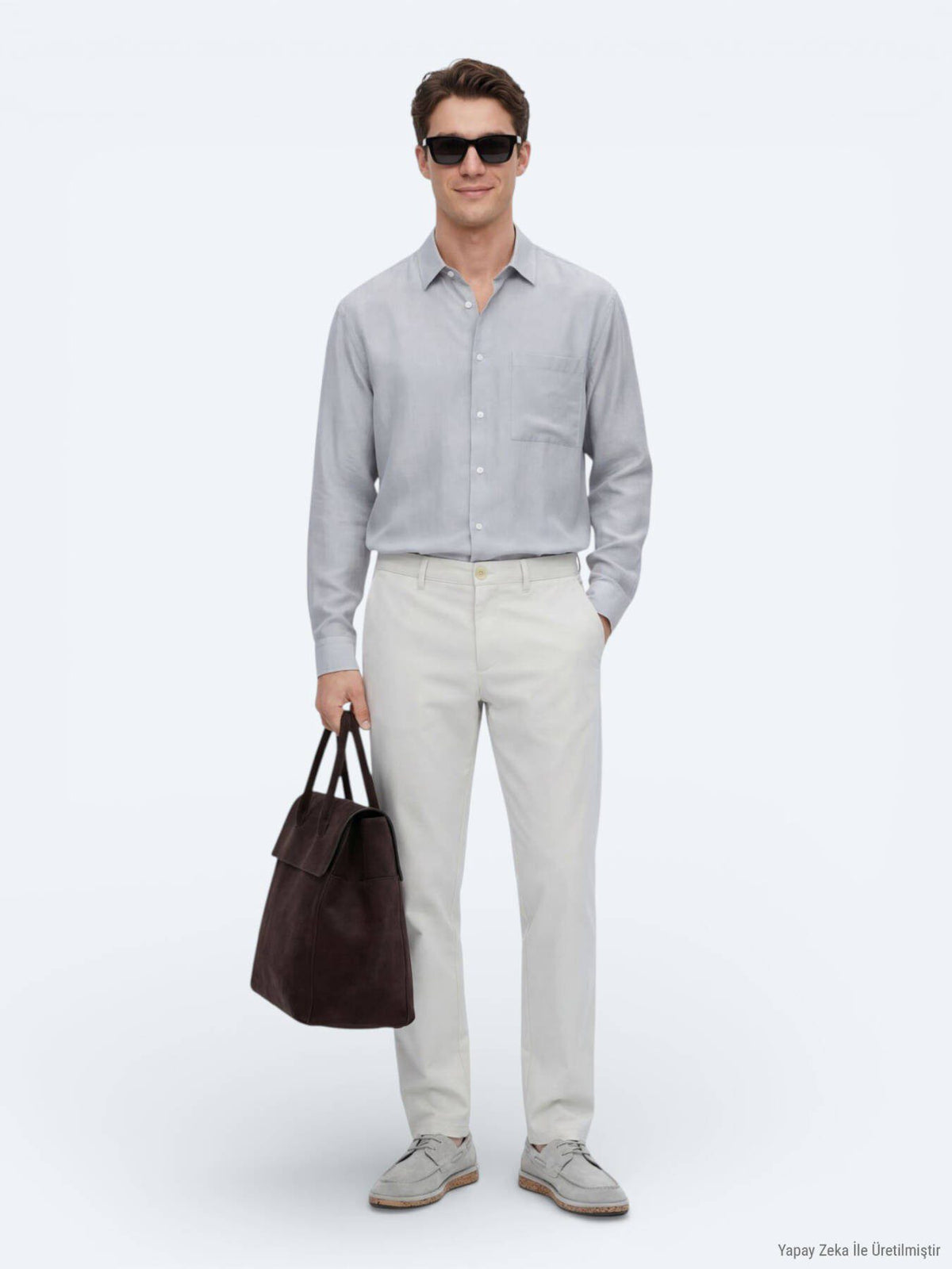 Graues Oversize Casual Hemd