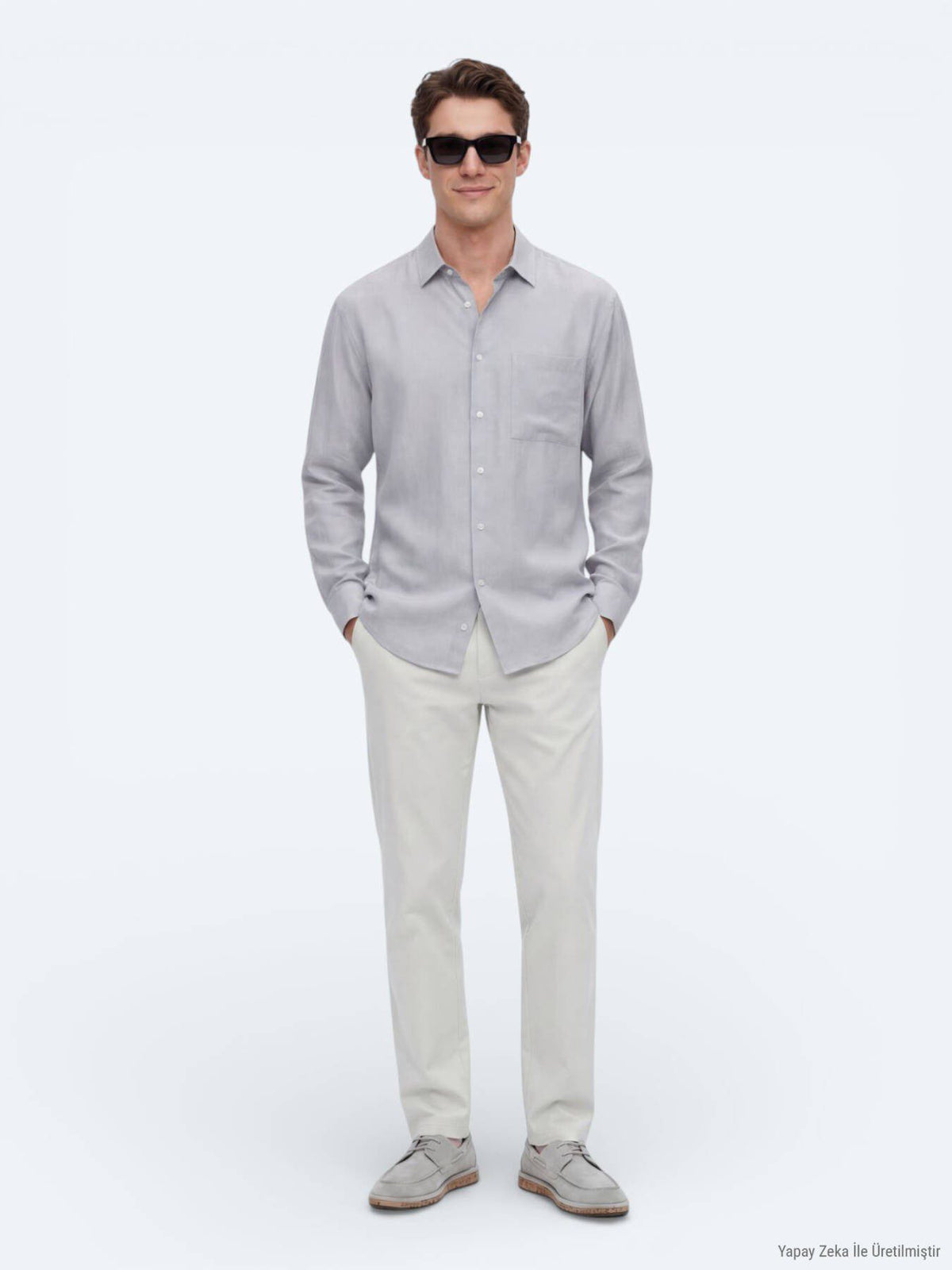 Graues Oversize Casual Hemd