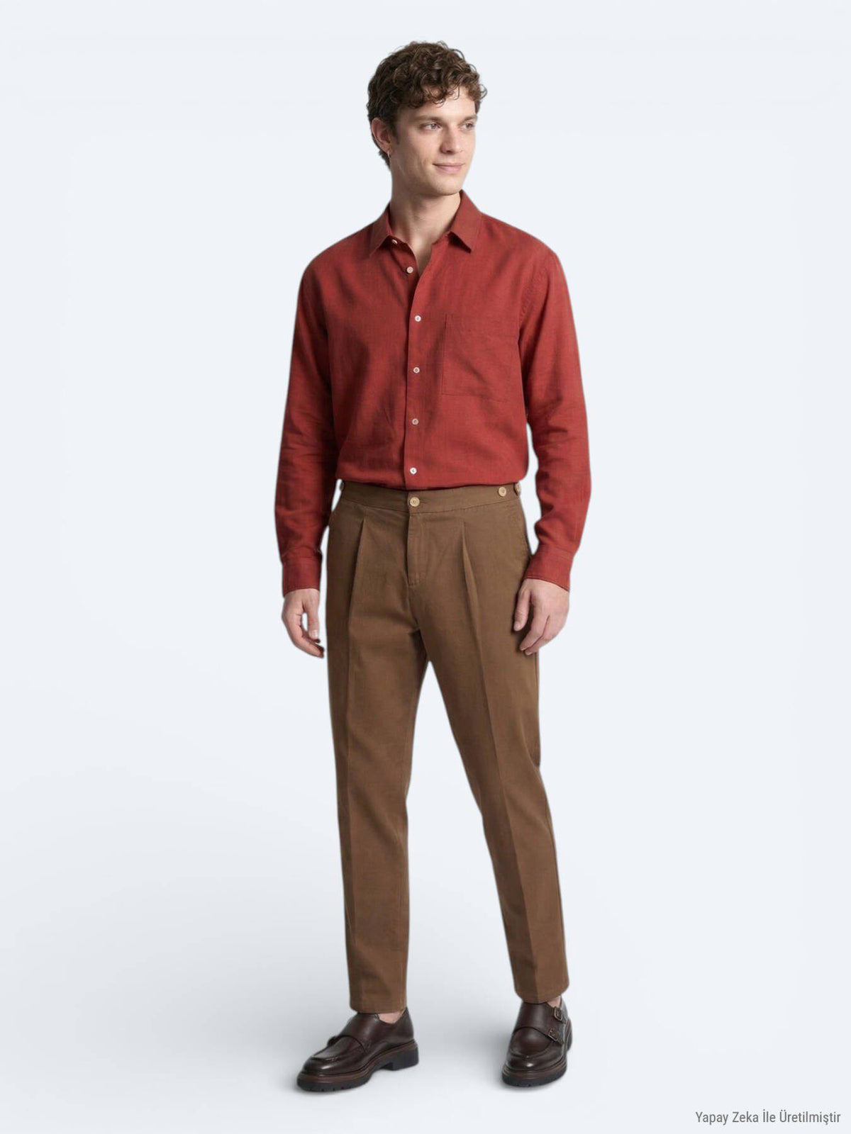 Rotes Oversize Langarmhemd aus Velours