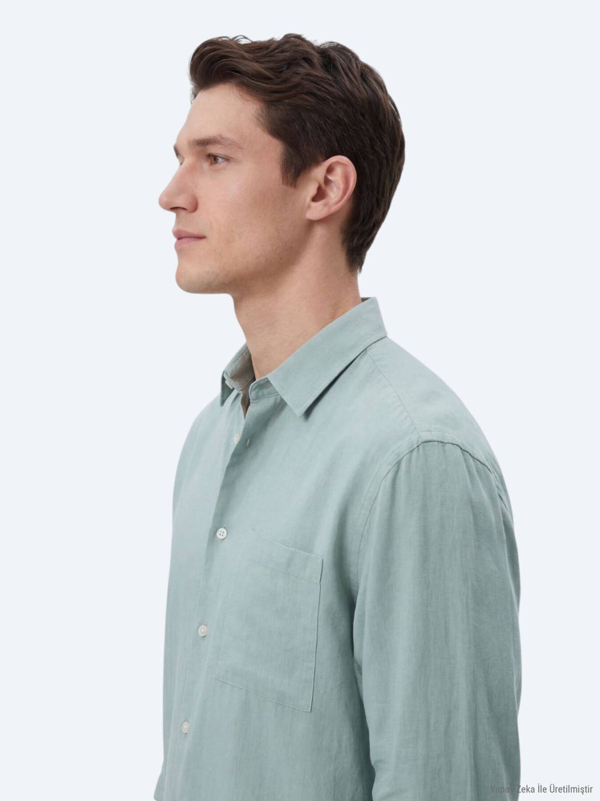 Mintfarbiges Oversize-Weitgewebe Shirt
