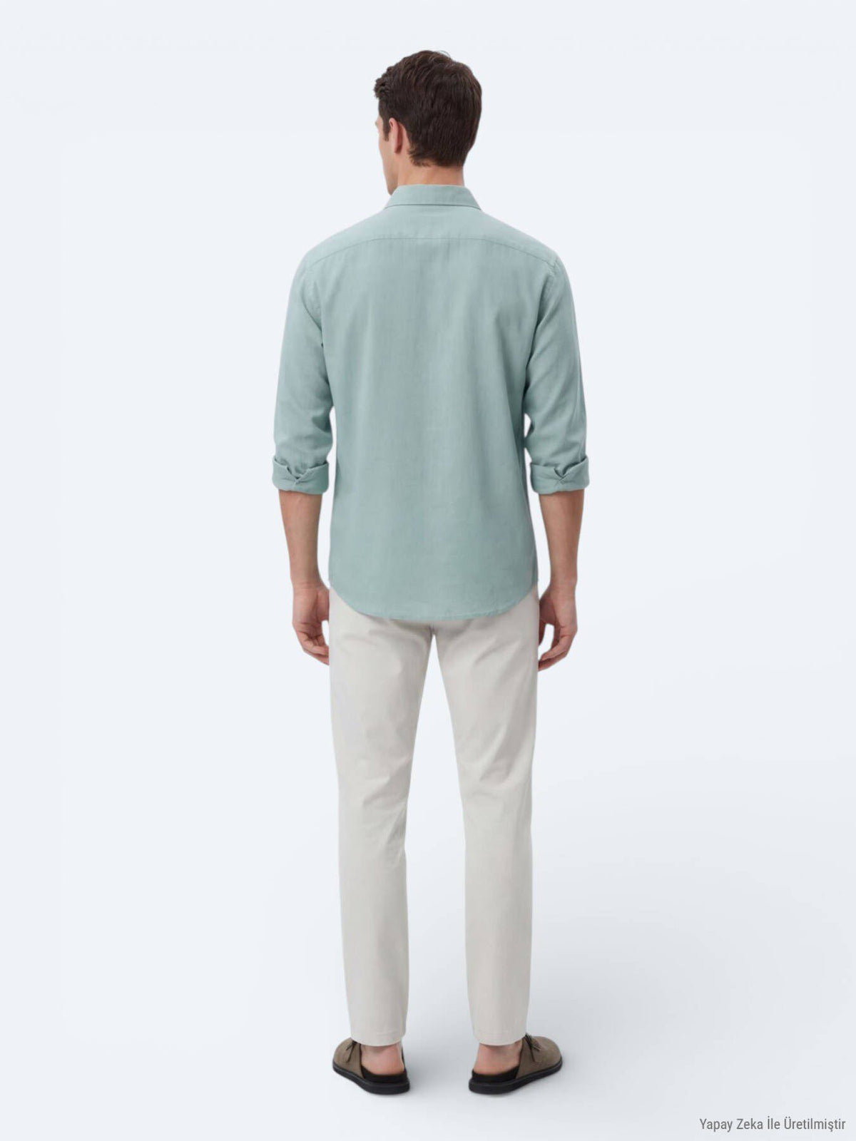 Mintfarbiges Oversize-Weitgewebe Shirt