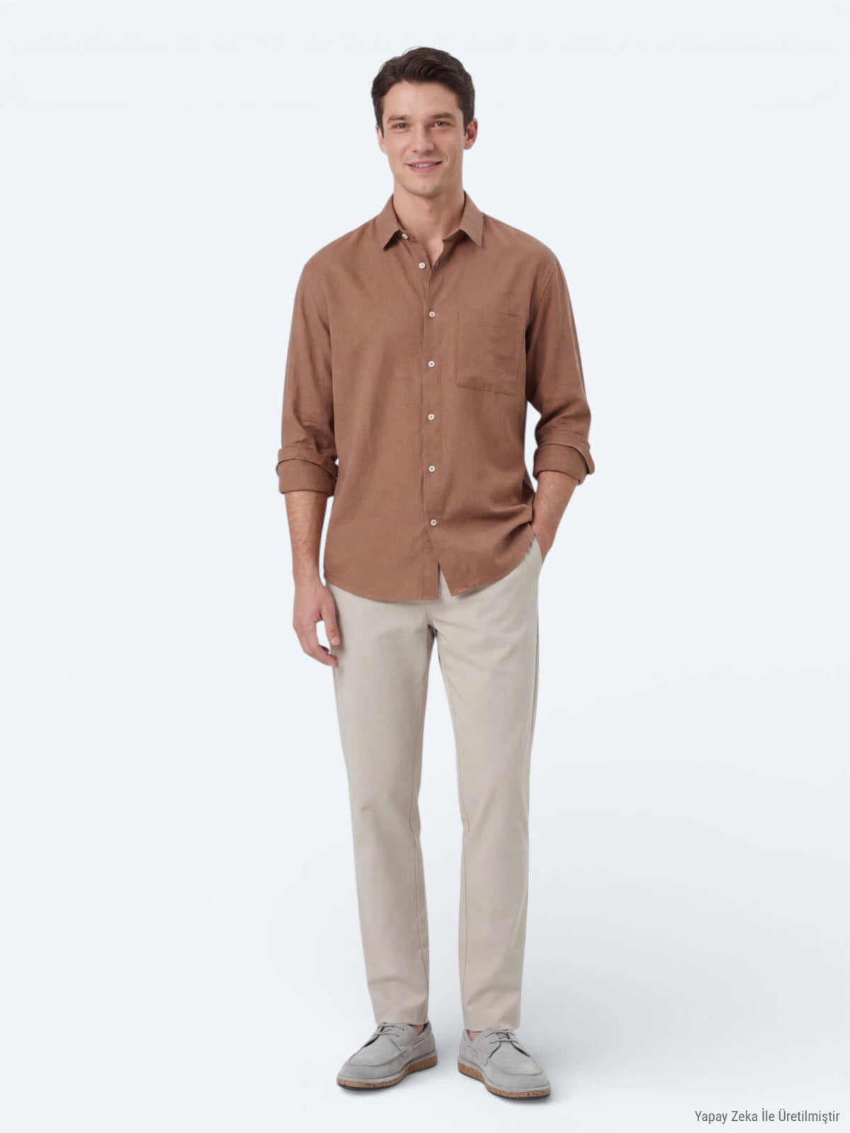 Lachs Oversize Casual Hemd Weaving