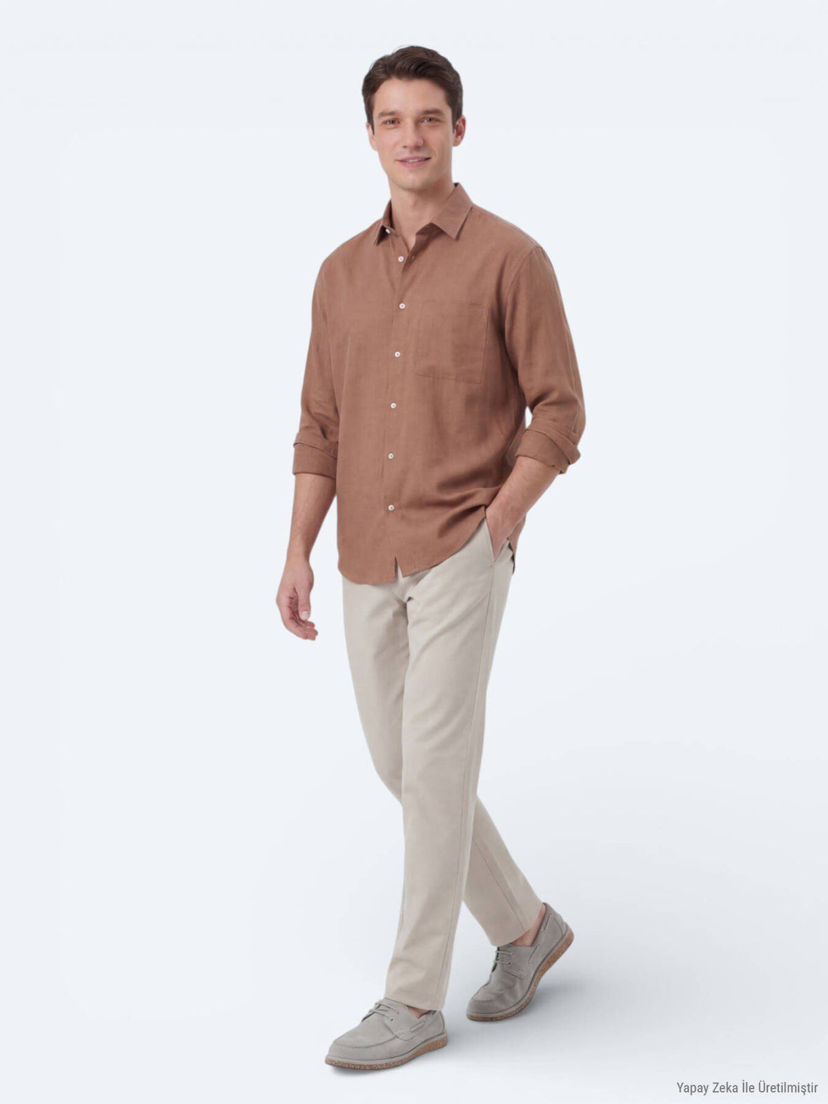Lachs Oversize Casual Hemd Weaving