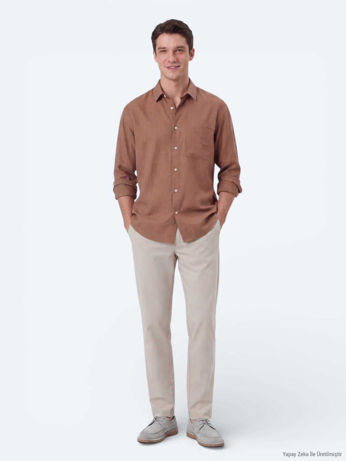 Lachs Oversize Casual Hemd Weaving