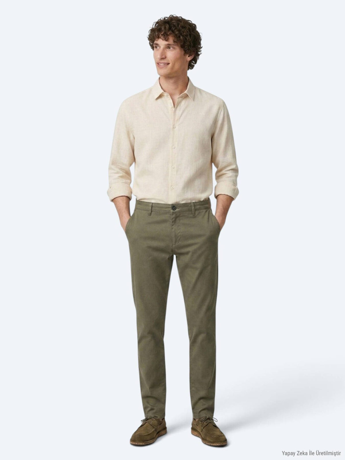 KİP Khaki Casual Baumwoll-Mix Hose