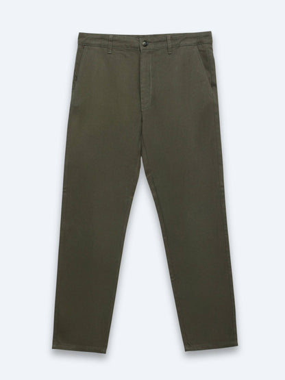 Khaki Casual Baumwoll-Mix Hose
