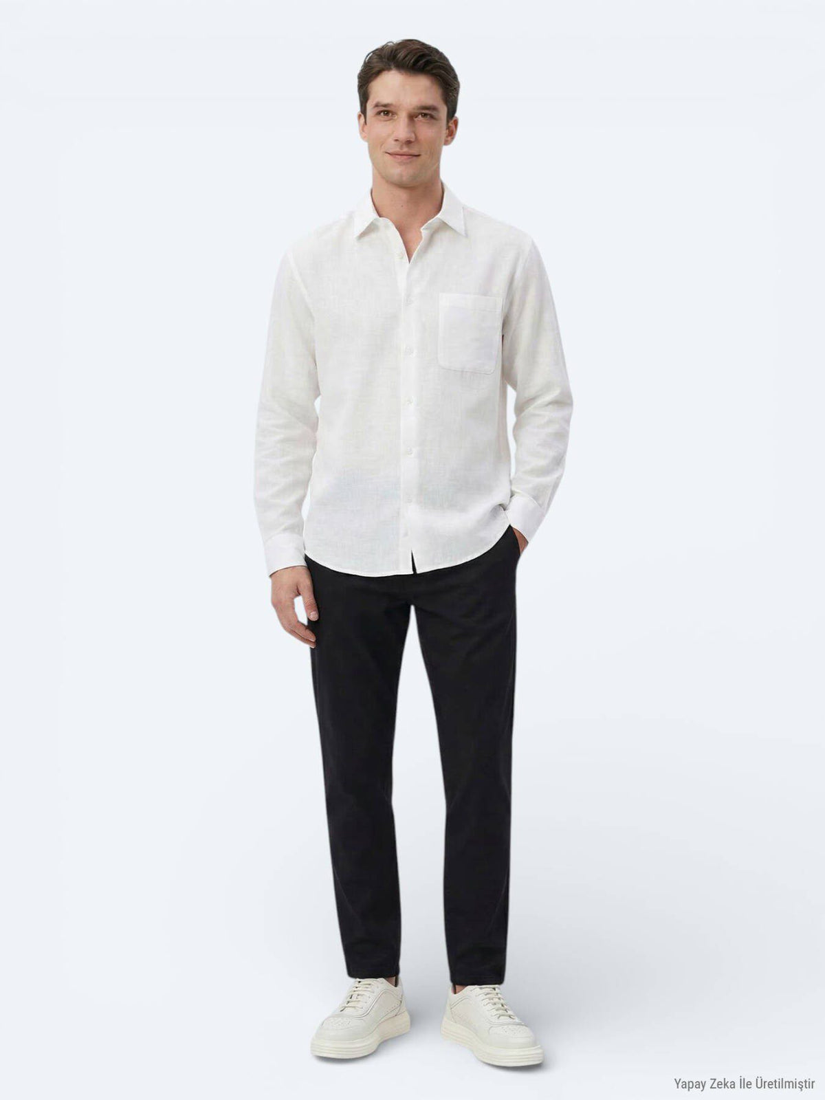 Weißes Oversize Casual Hemd aus Webstoff
