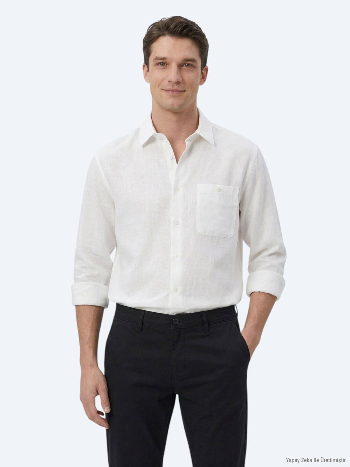 Weißes Oversize Casual Hemd aus Webstoff