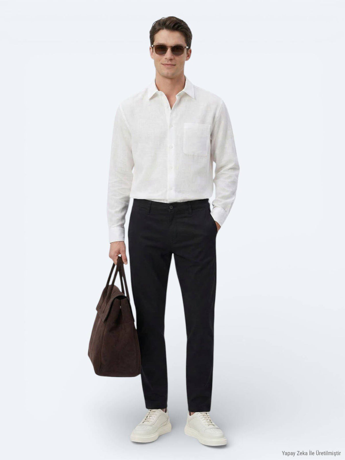 Weißes Oversize Casual Hemd aus Webstoff
