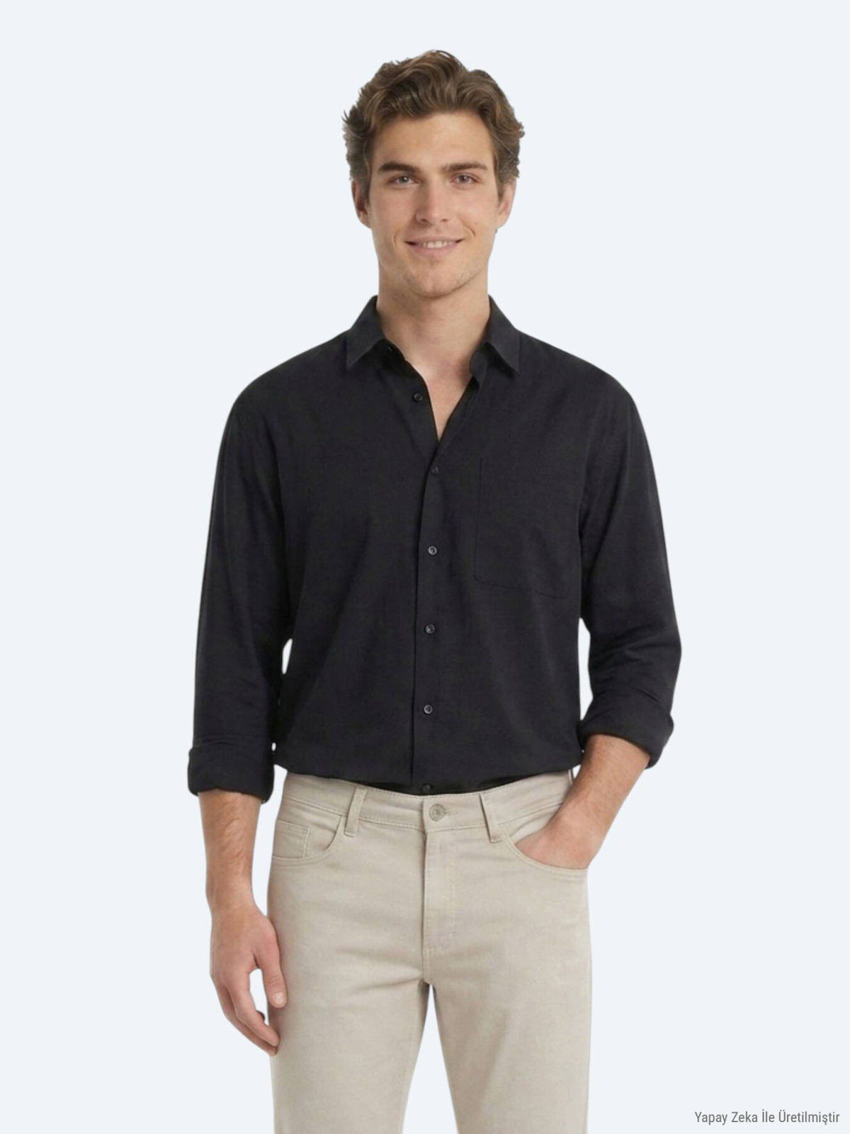 Schwarzes Oversize Langarmshirt Weich