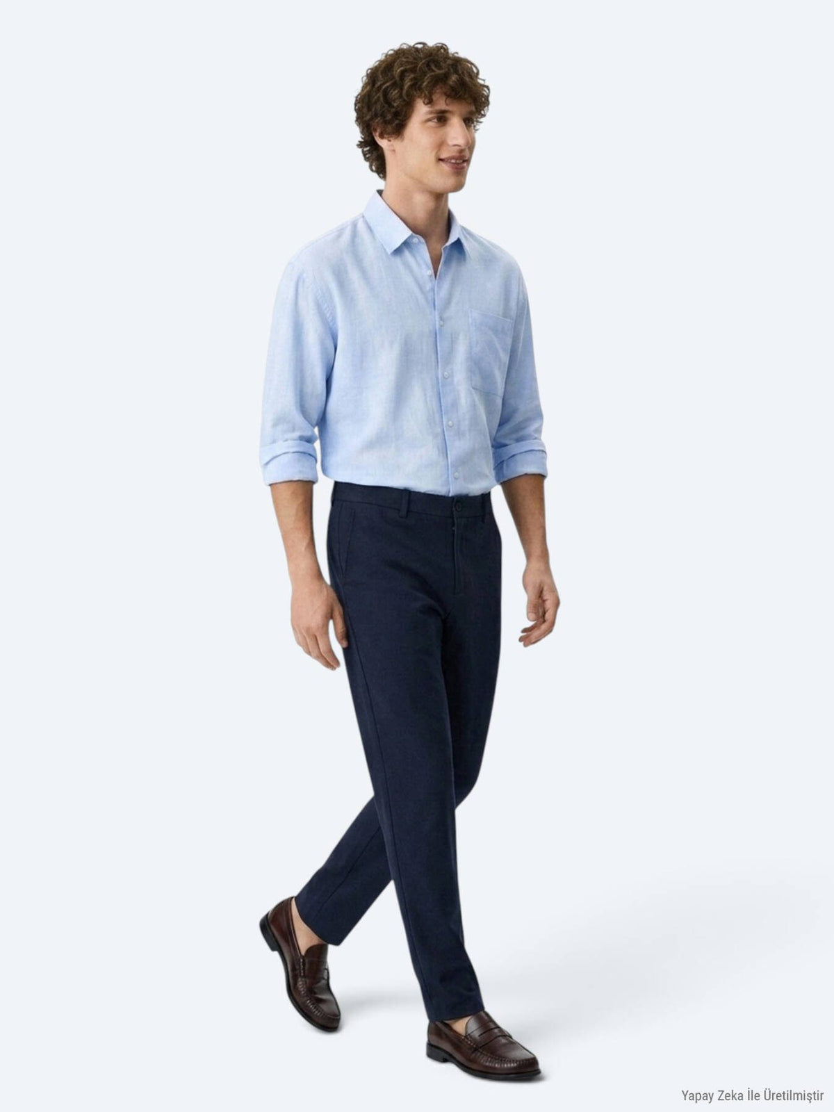 Marineblaue Web-Jogginghose Casual