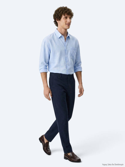 Marineblaue Web-Jogginghose Casual