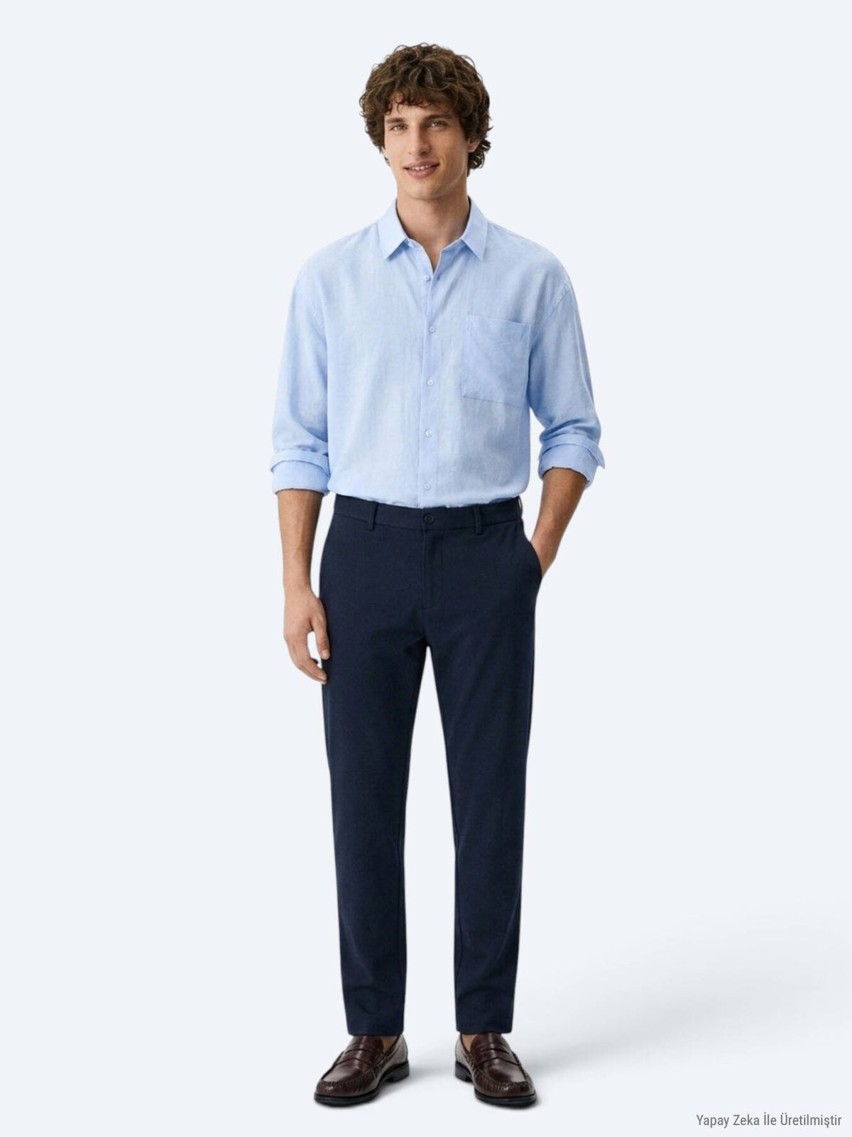 Marineblaue Web-Jogginghose Casual
